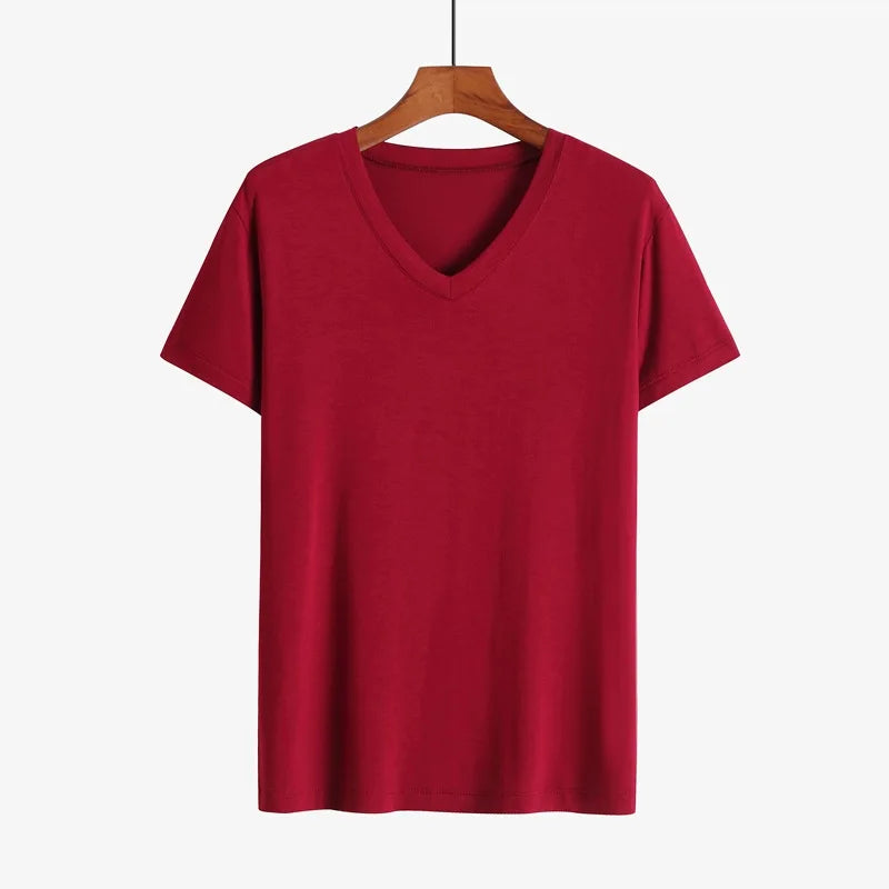 Summer Sleep Tops for Men Viscose Plus Size Pajamas Soft Modal Cotton Man Sleepwear Short Sleeve Sleep Tee Shirt Home Clothes
