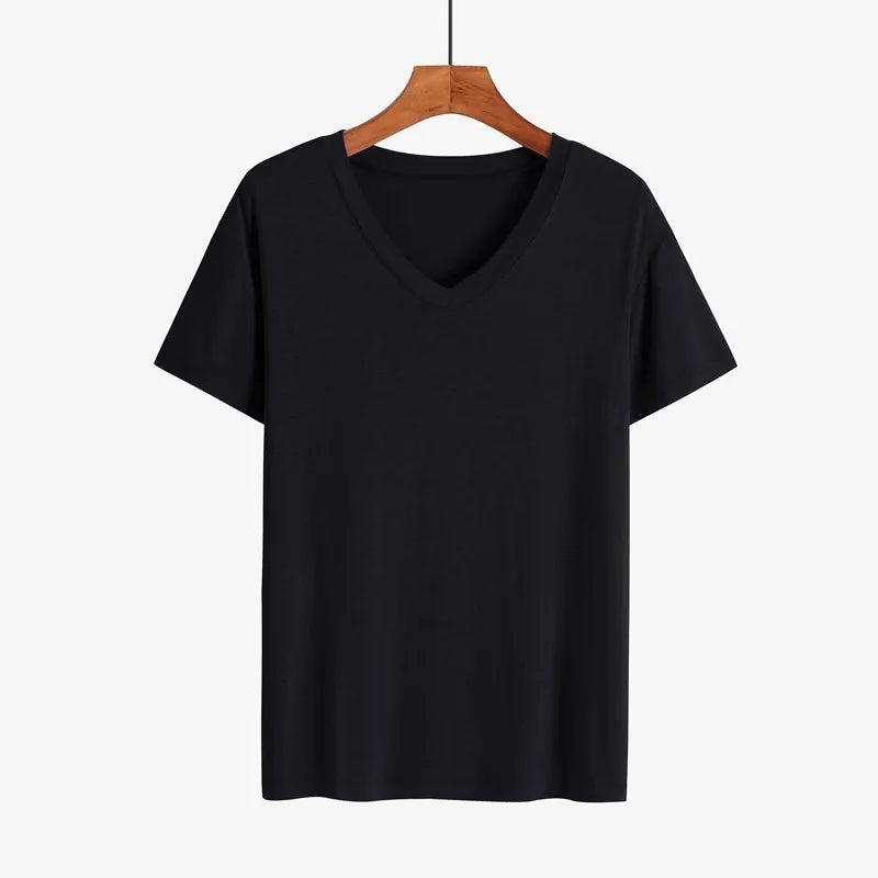 Summer Sleep Tops for Men Viscose Plus Size Pajamas Soft Modal Cotton Man Sleepwear Short Sleeve Sleep Tee Shirt Home Clothes